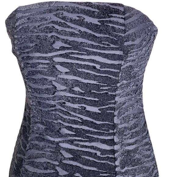 Miscreants Black Velvet Burnout Strapless Mini Dress & Matching Gloves UK14 NWT - Picture 9 of 14